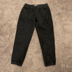 Laid back black elastic joggers